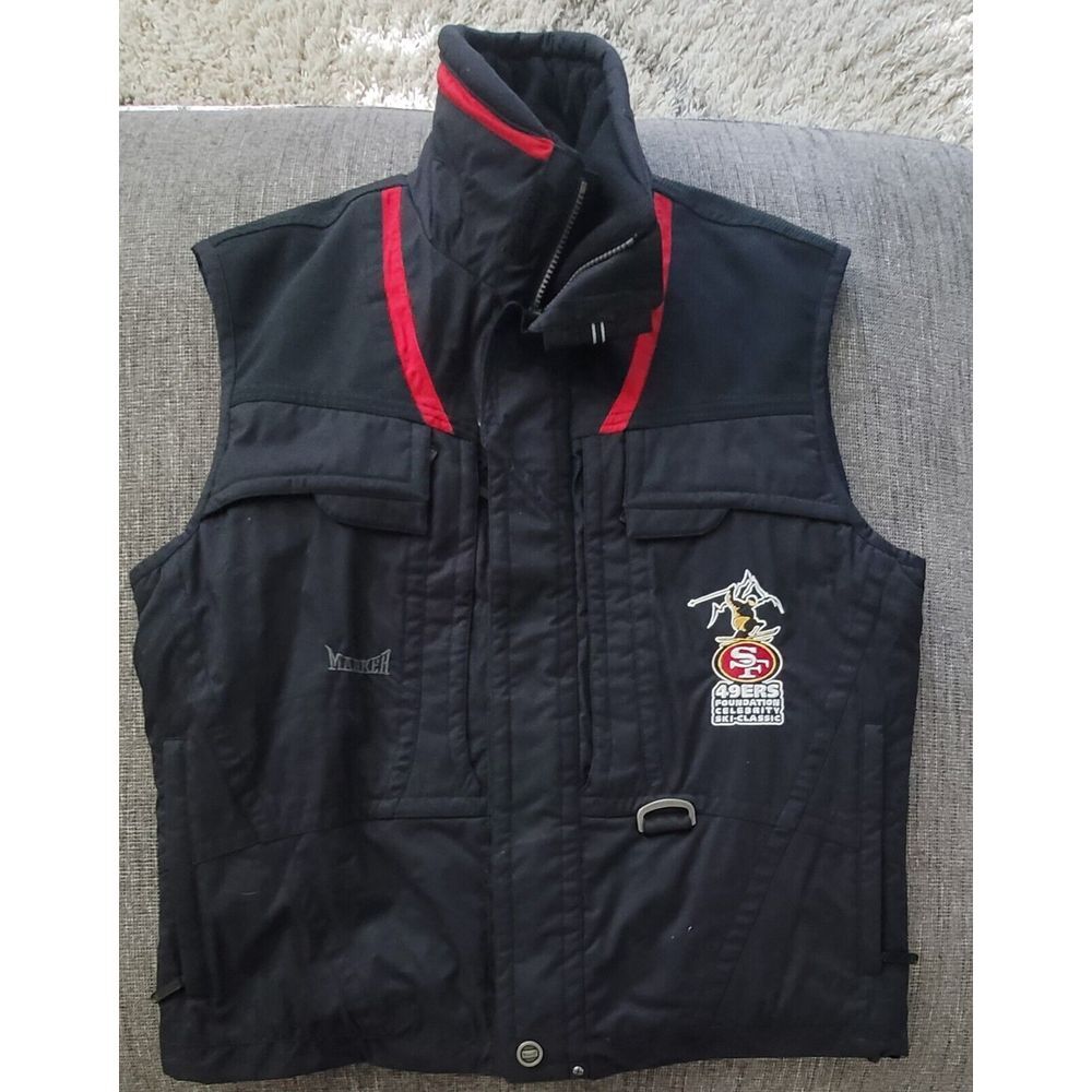 Marker San Francisco 49ers Ski Classic Nylon Black Vest 2002 Olympics Size M